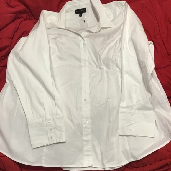 NEW White Girlfriend Button Down Lane Bryant Blouse NWT  16,18,22 - Picture 7 of 7